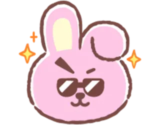 😎 Cooky cartoon, bunny, cool, sunglasses, cute, animal telegram sticker