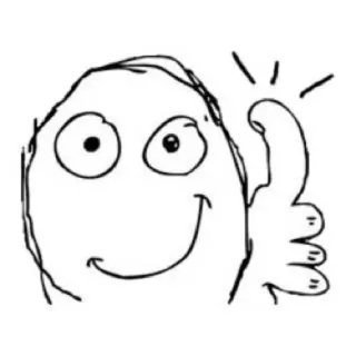 👍 meme, thumbs up, drawing, happy, internet telegram sticker