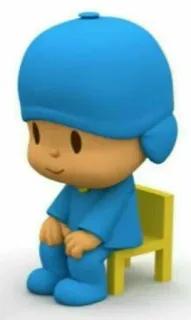 🙂 Pocoyo Cartoon, Personage, Pocoyo, Zittend telegram sticker