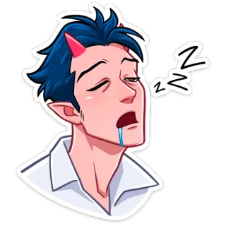 😴 sleepy, devil, demon, horns, tired telegram sticker