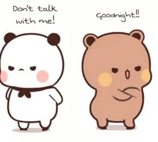 ❤️ Don't talk with me!
Goodnight!! ours, mignon, en colère, bonne nuit, dessin animé, pêche telegram sticker