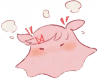 💕 słodki, różowy, duch, śpiący, kawaii, kreskówka telegram sticker
