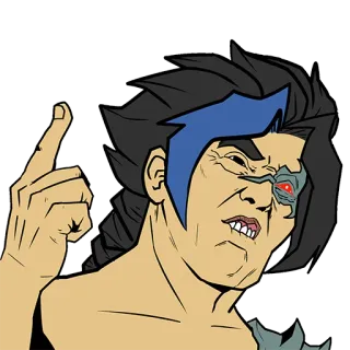 ☝ ตัวละคร, ไซบอร์ก, นิ้วกลาง, หยาบคาย telegram sticker