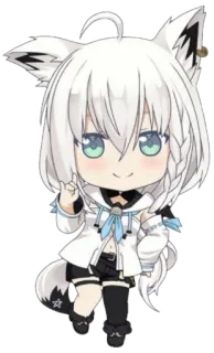 😊 Shirakami Fubuki Hololive anime, vtuber, chibi, fox, hololive whatsapp sticker