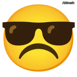 🕶️ 絵文字, 悲しい, サングラス, 黄色, 顔 telegram sticker