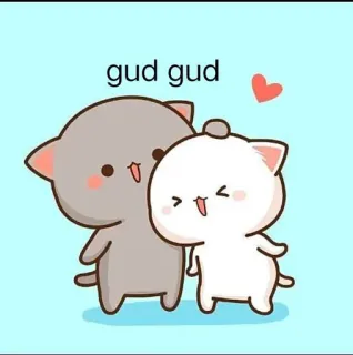 😉 gud gud cute, cats, love, relationship, adorable, kawaii, affection, gud gud whatsapp sticker