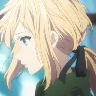 ✨ Violet Evergarden anime, ragazza, bionda, personaggio, triste, Violet Evergarden, carina telegram sticker