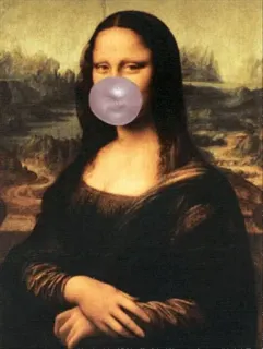 😙 Mona Lisa Mona Lisa, arte, pintura, chicle whatsapp sticker