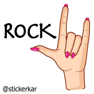 🤟 ROCK Rock and roll, Gesto della mano, Musica, Musica rock, Corna, Dita telegram sticker