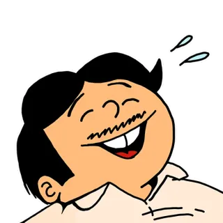 🤣 laughing, cartoon, smile, man telegram sticker