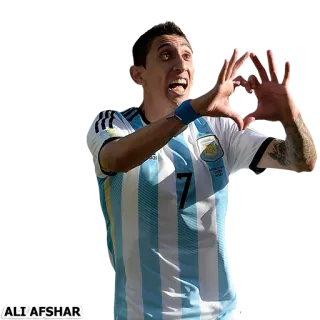 ⚽ ALI'AFSHAR sepak bola, sepak bola, atlet, olahraga, Argentina, Di Maria telegram sticker
