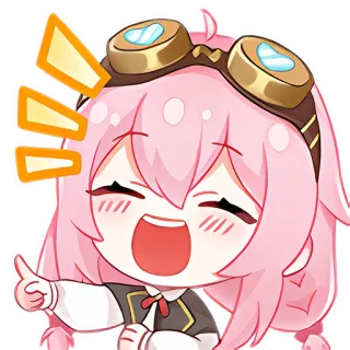🤣 garota anime, desenho animado, cabelo rosa, feliz, joinha telegram sticker