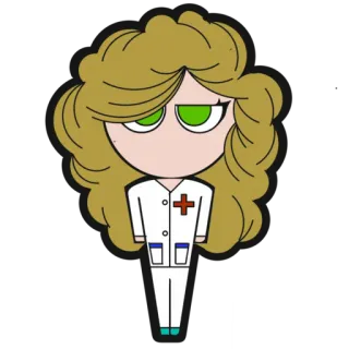😑 медсестра, здравоохранение, мультфильм, медицинский, врач, женщина telegram sticker