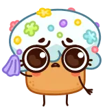 🥹 cupcake, cute, sad, food, dessert telegram sticker