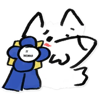 🎗 IT WORKS собака, милый, цветок, мультфильм, наклейка, работает telegram sticker