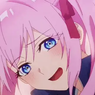🐻 Anime, Mädchen, pinke Haare, Charakter telegram sticker