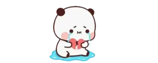 ✨ panda, triste, cuore spezzato, piangendo, emotivo, cartone animato whatsapp sticker