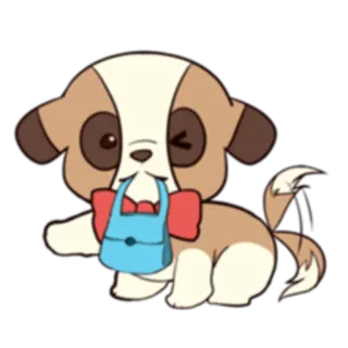 💼 cane, cartone animato, animale, carino, animale domestico, kawaii, cucciolo whatsapp sticker