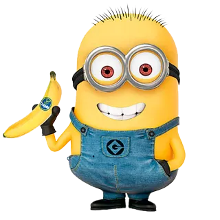 🍕 Minion Despicable Me cartoon, banana, yellow, funny telegram sticker