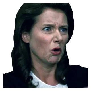 😷 mujer, cara, expresión, molesta, asco, enfadada whatsapp sticker