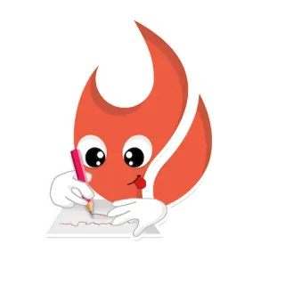 🖋 feu, personnage, dessin, dessin animé, flamme, mascotte telegram sticker