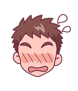 😳 anime, emoties, gezicht, zweet telegram sticker