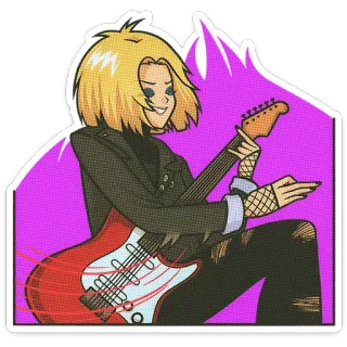🌟 吉他, 摇滚, 音乐, 音乐家, 吉他手, 卡通, 贴纸 telegram sticker