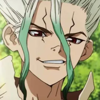 🥬 Senku Ishigami Dr. Stone Аниме, Сенку, Доктор Стоун, Ученый, Манга whatsapp sticker