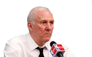 😶 Gregg Popovich 코치, 농구, NBA, 샌안토니오 스퍼스 telegram sticker