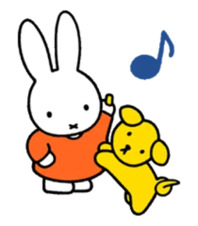 🎼 Miffy Miffy, กระต่าย, การ์ตูน, น่ารัก telegram sticker
