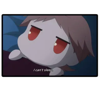 😶 I can't sleep. Anime, Sommeil, Triste, Fatigué, Dessin animé, Personnage whatsapp sticker