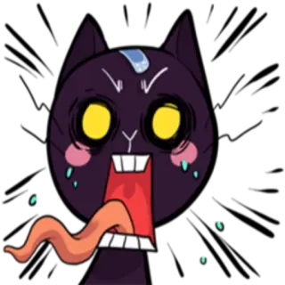 😱 แมว, การ์ตูน, สติกเกอร์, สัตว์ telegram sticker