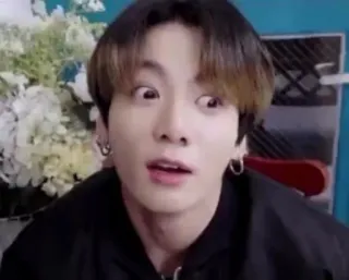 👀 Jungkook K-Pop, Sänger, Idol, lustiges Gesicht, Meme, Ausdruck, süß, Entertainer telegram sticker
