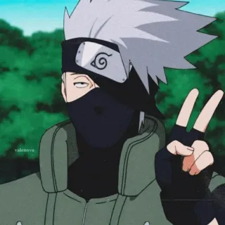 🎲 Kakashi Naruto Kakashi Hatake, Naruto, Anime, Ninja, Signo de la paz telegram sticker
