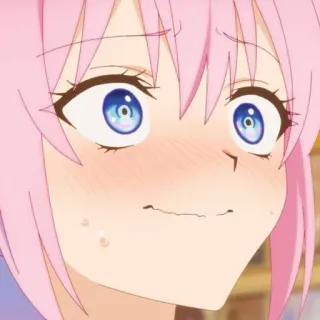 🍧 Anime, Mädchen, rosa Haare, Cartoon, süß, Gesichtsausdruck, Erröten telegram sticker