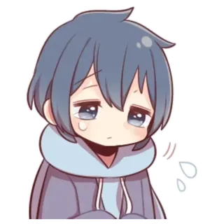 🌟 anime, triste, llorando, dibujos animados, lindo, kawaii, lágrima, chibi telegram sticker