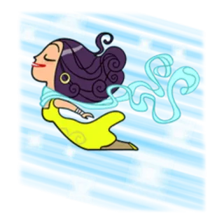 😊 Frau, Cartoon, Fliegen, Animation, Magie telegram sticker