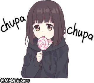 🍭 chupa Аниме, Девушка, Леденец, Чупа Чупс telegram sticker
