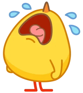 😭 chicken, sad, crying, tears, yellow, bird telegram sticker