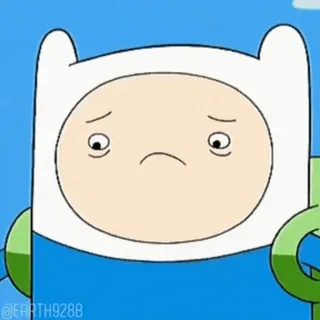 😨 Finn Adventure Time @EARTH9288 Finn, Adventure Time, cartoon, sad, character, animation telegram sticker