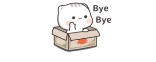 👋 Bye Bye Katze, Cartoon, Kiste, Stinkefinger, unhöflich, beleidigend telegram sticker