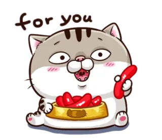 🌭 for you 고양이, 귀여운, 음식, 소시지, 만화 telegram sticker