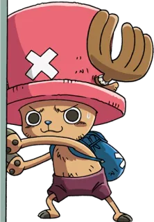 👀 Tony Tony Chopper One Piece 动漫, 海贼王, 乔巴, 托尼托尼·乔巴, 卡通, 角色, 驯鹿 telegram sticker