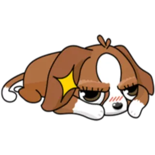 😶 chó, dễ thương, động vật, thú cưng, nằm, buồn telegram sticker