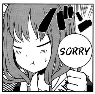 😤 SORRY извини, прости, аниме, манга, девушка, милый whatsapp sticker