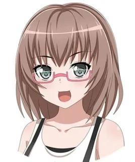 😙 Anime, Personagem, Garota, Óculos telegram sticker