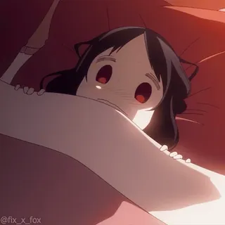 😱 @fix_x_fox Anime, Mädchen, Bett, Kawaii, Süß, Verschlafen whatsapp sticker