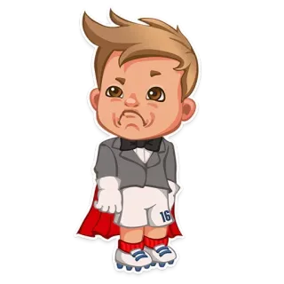 😙 Kartun, Karakter, Sepak bola, Atlet, Anak laki-laki, Seragam, Setelan telegram sticker
