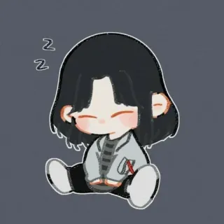 🥺 zz sleepy, cartoon, sleeping, cute, chibi telegram sticker