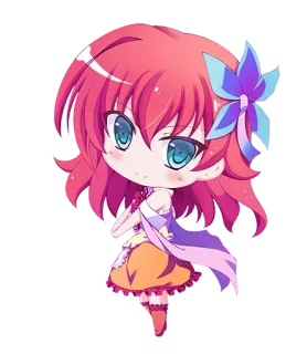 😏 Anime, Chibi, Kreskówka, Manga, Słodkie, Dziewczyna, Postać, Grafika telegram sticker
